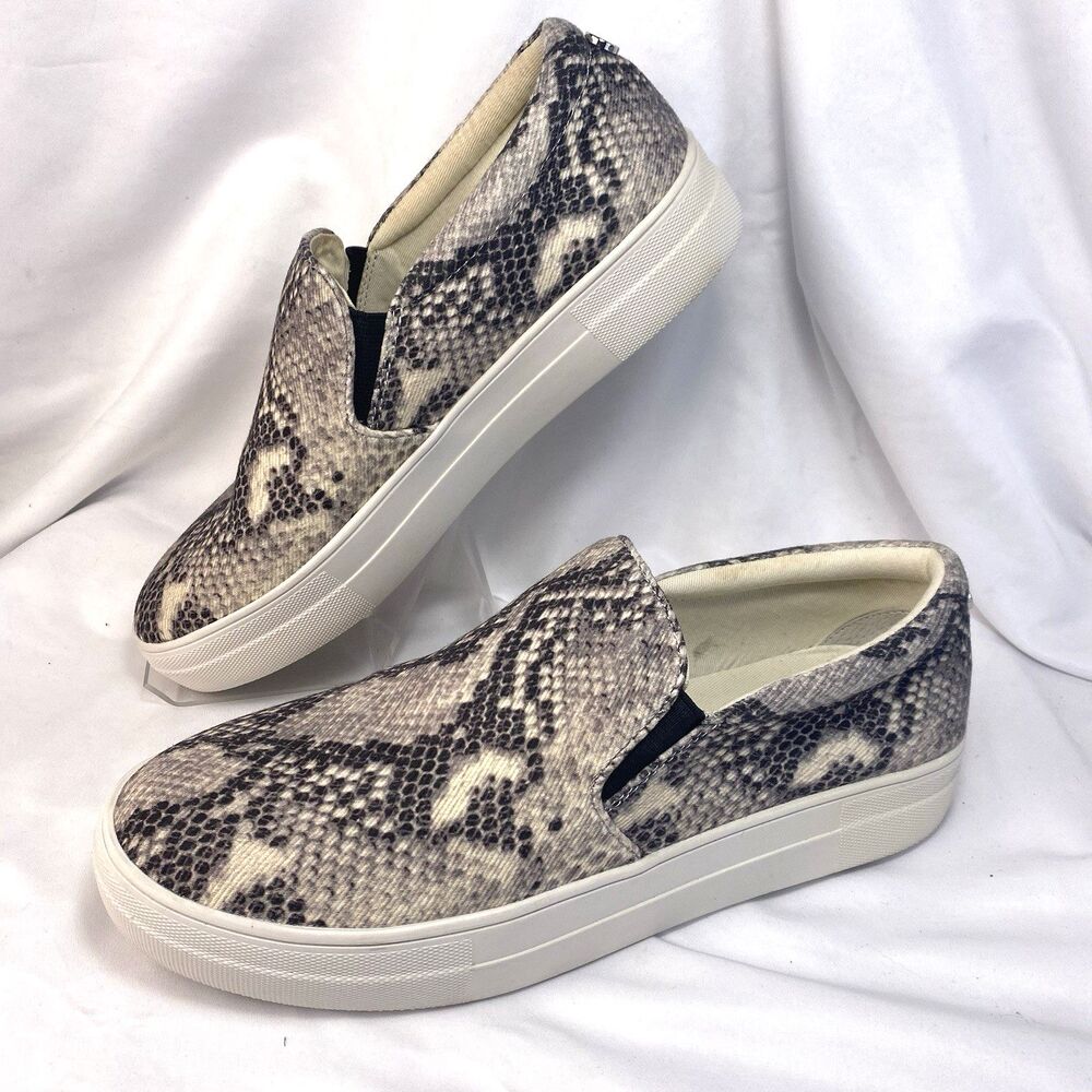 Steve Madden Gills Woman's 10M Canvas Snake Print Platform Slip-on Sneakers
